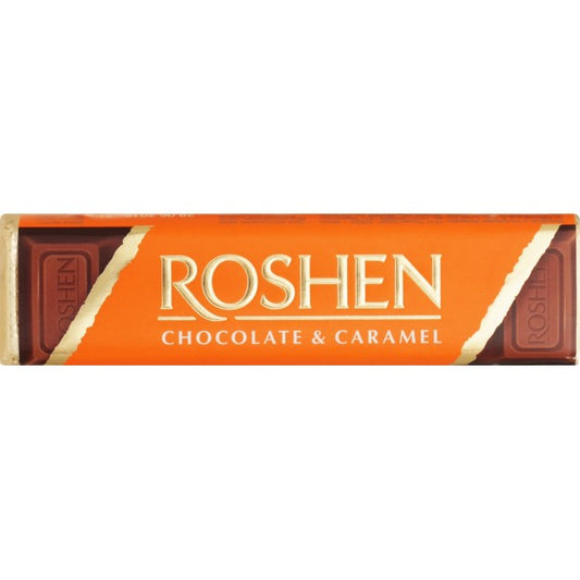 Roshen Milk Chocolate Bar with Caramel Filling, 40g