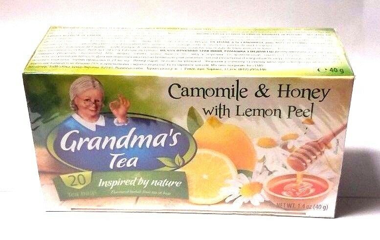 box of Grandma's Tea Camomile & Honey w/ Lemon Peel, 40g