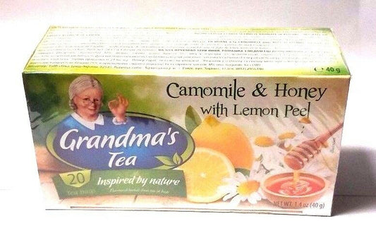 box of Grandma's Tea Camomile & Honey w/ Lemon Peel, 40g