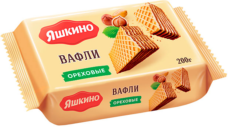 Pack of Yashkino Crispy Wafer Cookies w/ Hazelnut-Peanut Cream Filling, 200g
