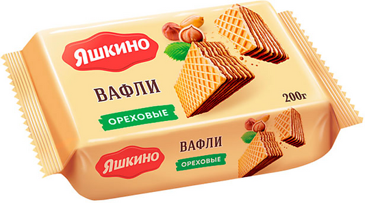 Pack of Yashkino Crispy Wafer Cookies w/ Hazelnut-Peanut Cream Filling, 200g