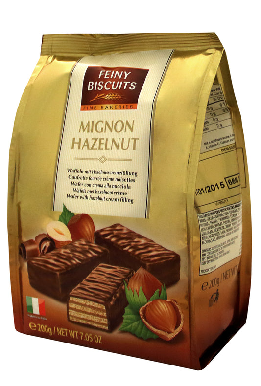 Pack of Feiny Biscuits Mignon Hazelnut Wafers, 200g