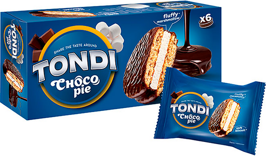 Box of Tondi Choco Pie Soft Biscuits (6 Count), 180g