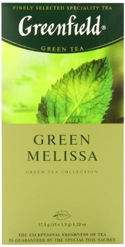 pack of Greenfield Green Melissa Green Tea, 25TB