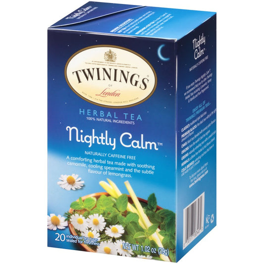 box of Twinings Nightly Calm Herbal Tea, 20TB