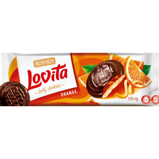 Pack of Roshen Lovita Orange Jelly Cookies, 135g