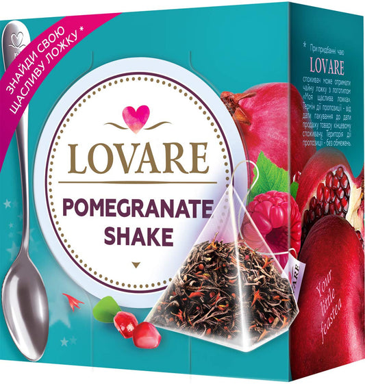 box of Lovare Pomegranate Shake Black Leaf Tea, 15TB