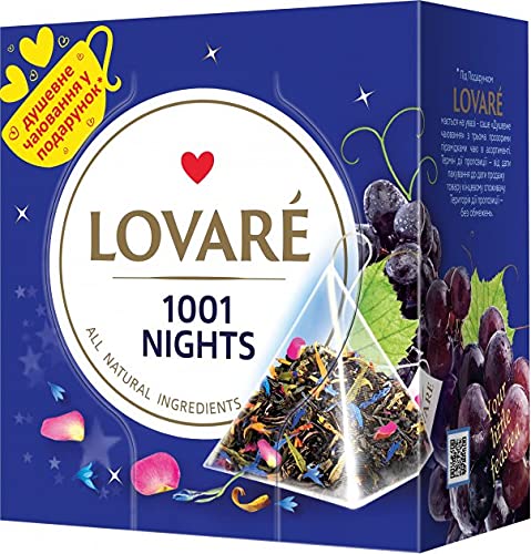 pack of Lovare 1001 Nights Black and Green Leaf Tea, 15TB