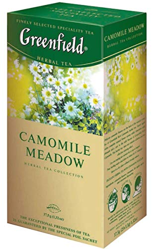 box of Greenfield Camomile Meadow Herbal Tea, 25TB