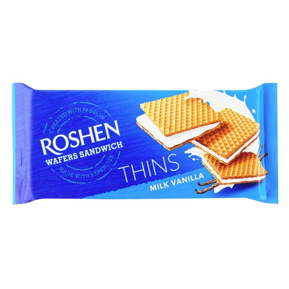 pack of Roshen Thins Milk Vanilla Wafers Sandwich, 55g