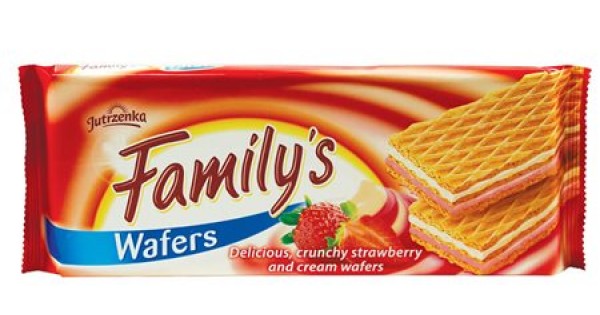 Family's Wafers Delicious Crunchy Strawberry & Cream Wafers, 180g Pack