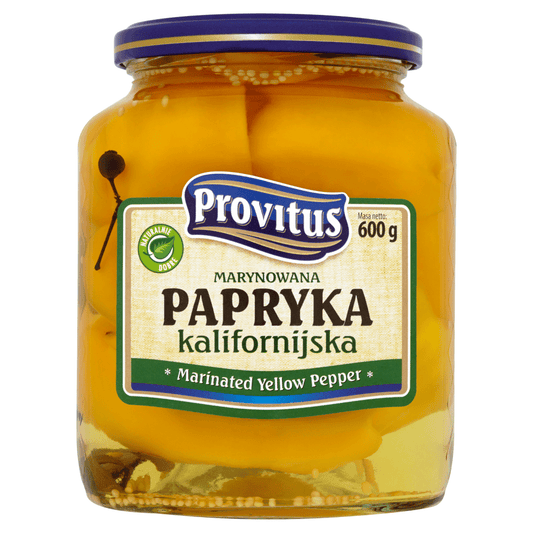 jar of Provitus Marinated Yellow Pepper, 600g