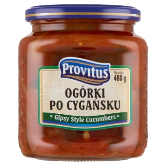 jar of Provitus Gipsy Style Cucumbers, 480g