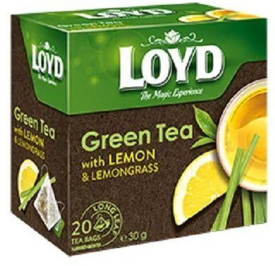box of Loyd Lemon & Lemongrass Green Tea, 20TB