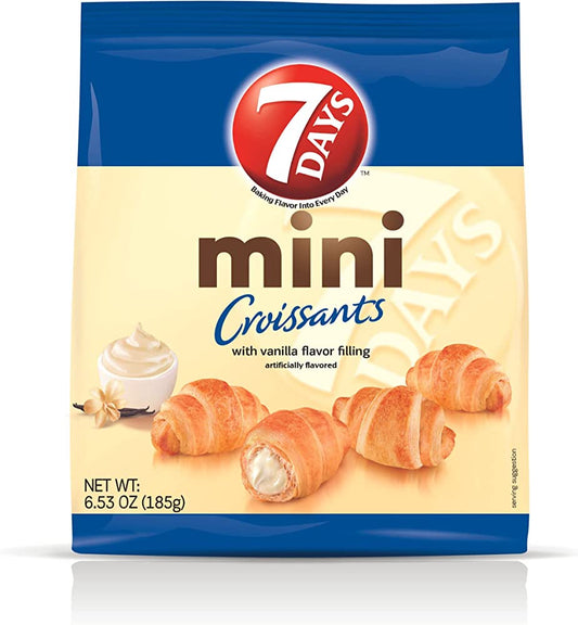 7 Days Mini Croissants w/ Vanilla Flavor Filling, 185g