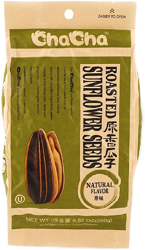 pack of ChaCha Natural Flavor Roasted Sunflower Seeds, 250g