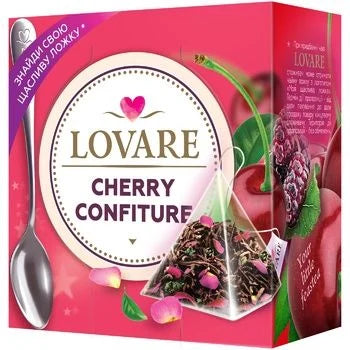 Lovare Cherry Confiture Green & Black Leaf Tea, 15TB pack