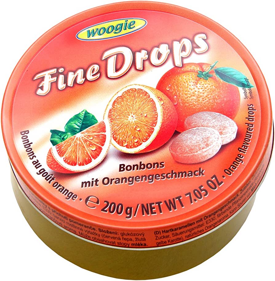 pack of Woogie Fine Drops Orange Flavored, 200g