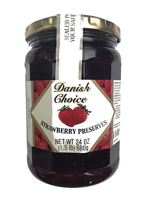 jar of Danish Choice Strawberry Preserves, 24oz