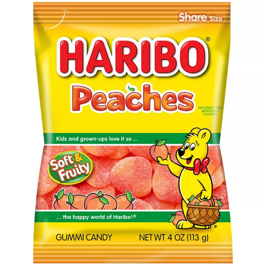 Haribo Peaches Gummy Candy, 142g