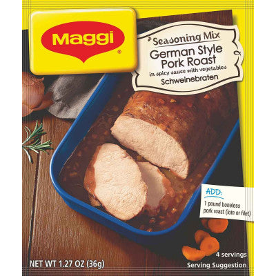 Maggi German Style Pork Roast in Spicy Sauce w/ Vegetables Seasoning, 36g pack