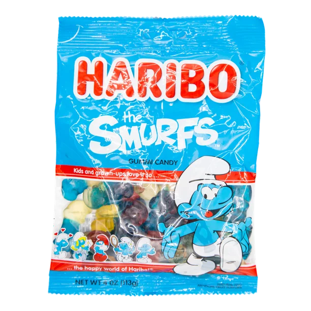 Haribo The Smurfs Gummy Candy, 113g