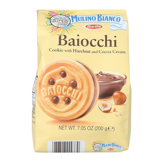 Mulino Bianco Baiocchi Cookies w/ Hazelnut & Cocoa Cream, 200g pack