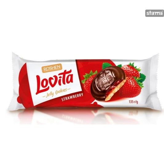 Pack of Roshen Lovita Strawberry Jelly Cookies, 135g