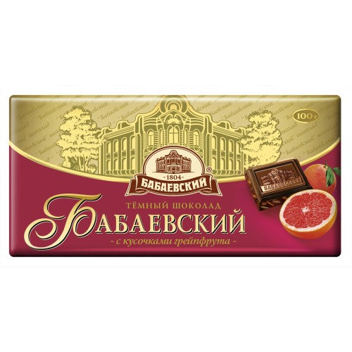 Chocolate Dark Babaevsky with Grapefruit pieces, 100g