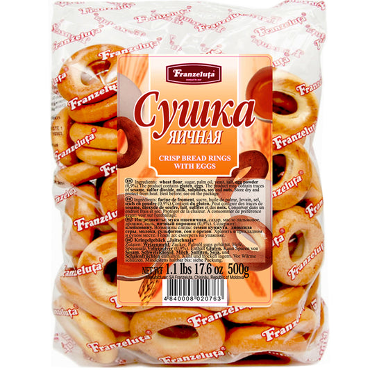 pack of Franzeluta Crisp Bread Rings w/ Eggs, 500g