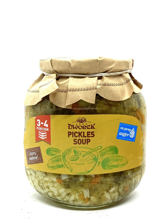 Jar of Dworek Pickles Soup, 720mL