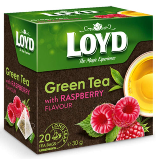 box of Loyd Raspberry Green Tea, 20TB