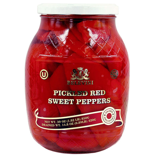 jar of Belevini Pickeled Red Sweet Peppers, 850g