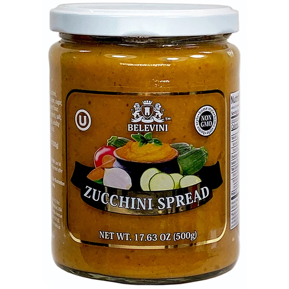 glass jar of Belevini Zucchini Spread, 500g