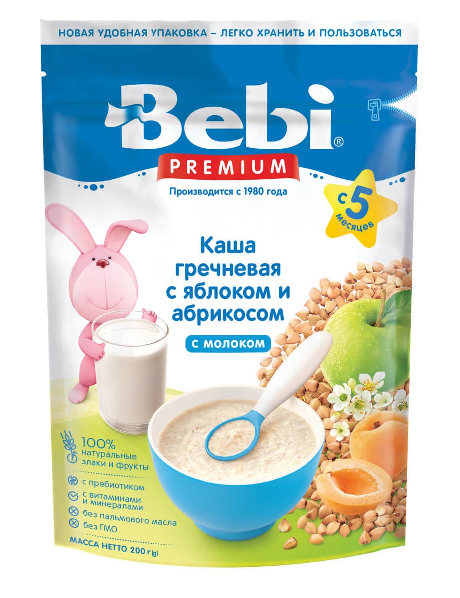 Packet of Russian Bebi Buckwheat Porridge w/ Apple & Apricot, 200g