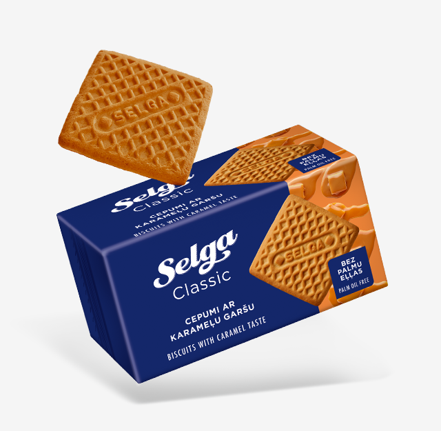 Box of Selga Classic Biscuits w/ Caramel Taste, 180g