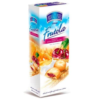Box of Primacookies Frutola Cookies w/ Cherry Filling, 150g