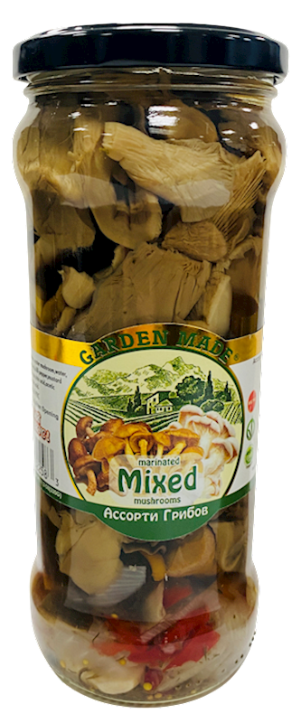 jar of Garden Made Marinated Mixed Mushrooms, 530g