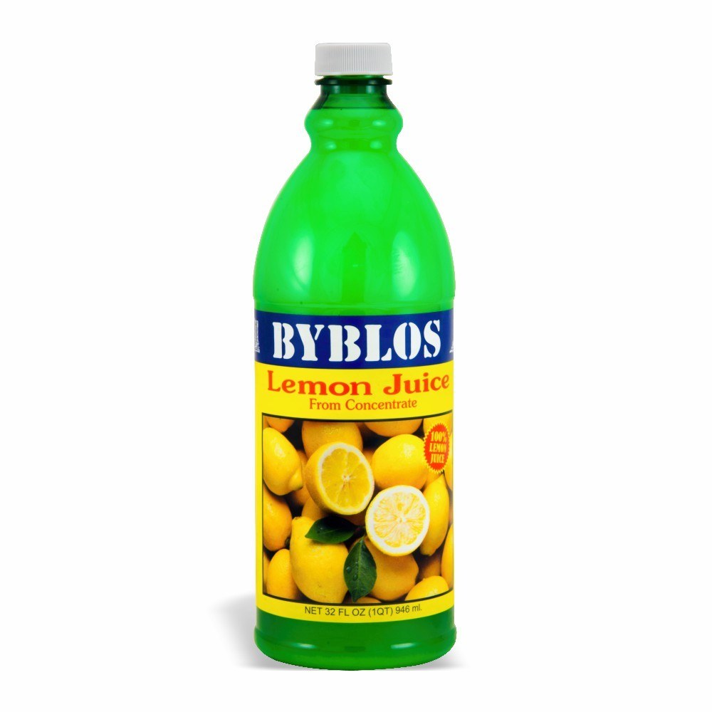 bottle of Byblos Lemon Juice from Concentrate, 32fl oz