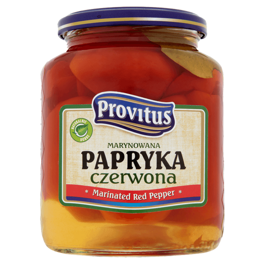 jar of Provitus Marinated Red Pepper, 600g