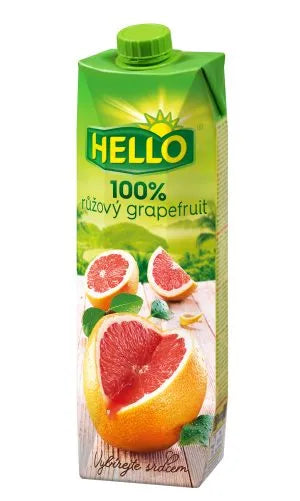 pack of Hello Pink Grapefruit Juice, 1L