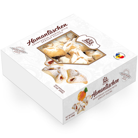 box of Belevini Shortbread Cookies w/ Apricot Filling, 400g
