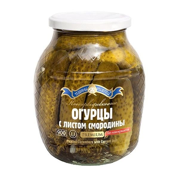 jar of Teshchiny Retsepty Cucumbers w/ Currant Leaf, 900g