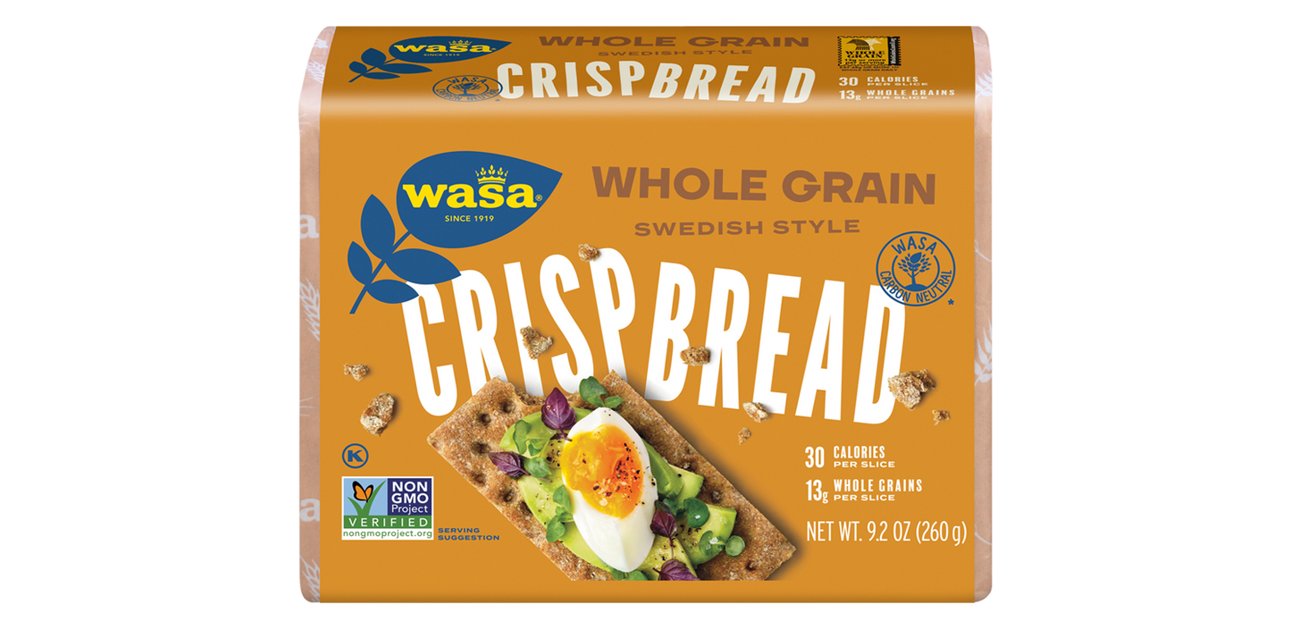 pack of Wasa Whole Grain Swedish Style Crispbread, 260g